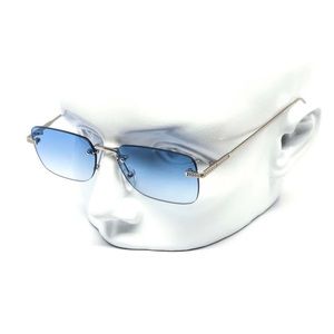 Blue Tinted Rimless Sunglasses